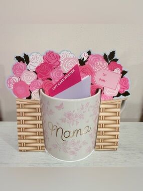 Mother’s Day Mama Floral Ceramic Mug with Cardstock Gift Card Holder